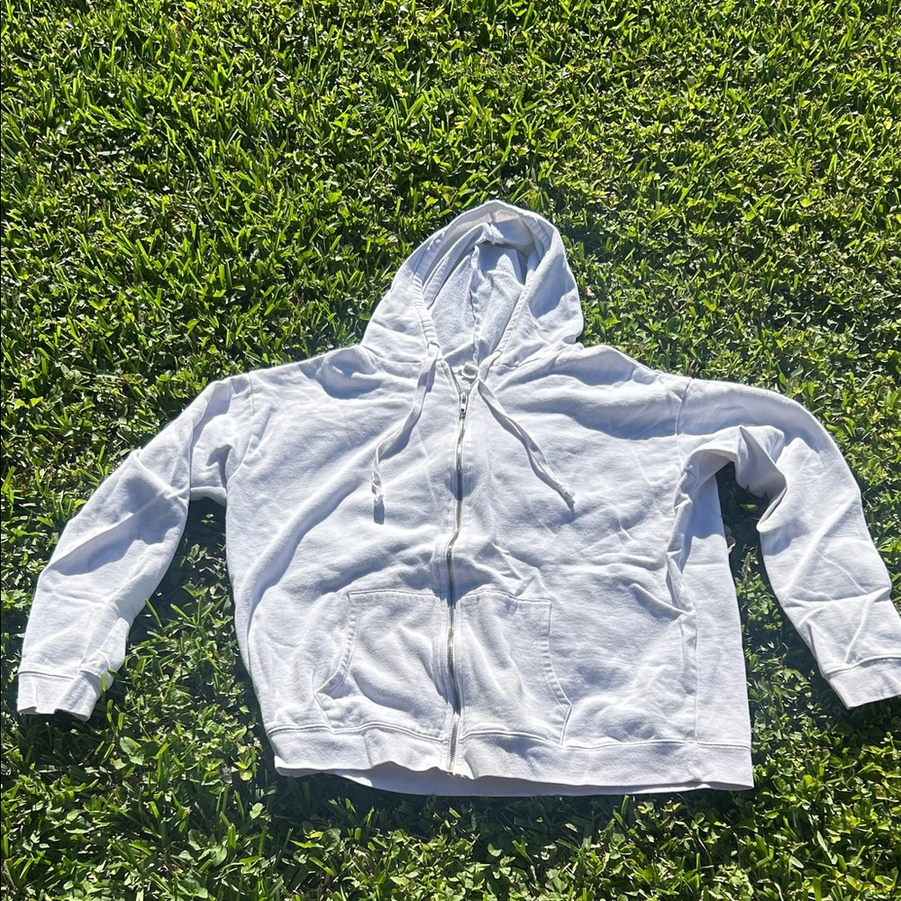 Full Tilt Classic White Zip Up Hoodie